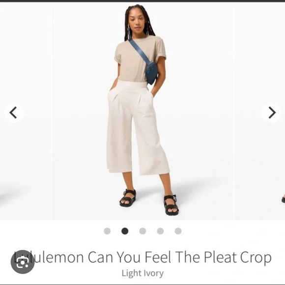 Lululemon Athletica Cream Ankle Cropped Pants - Picture 1 of 4
